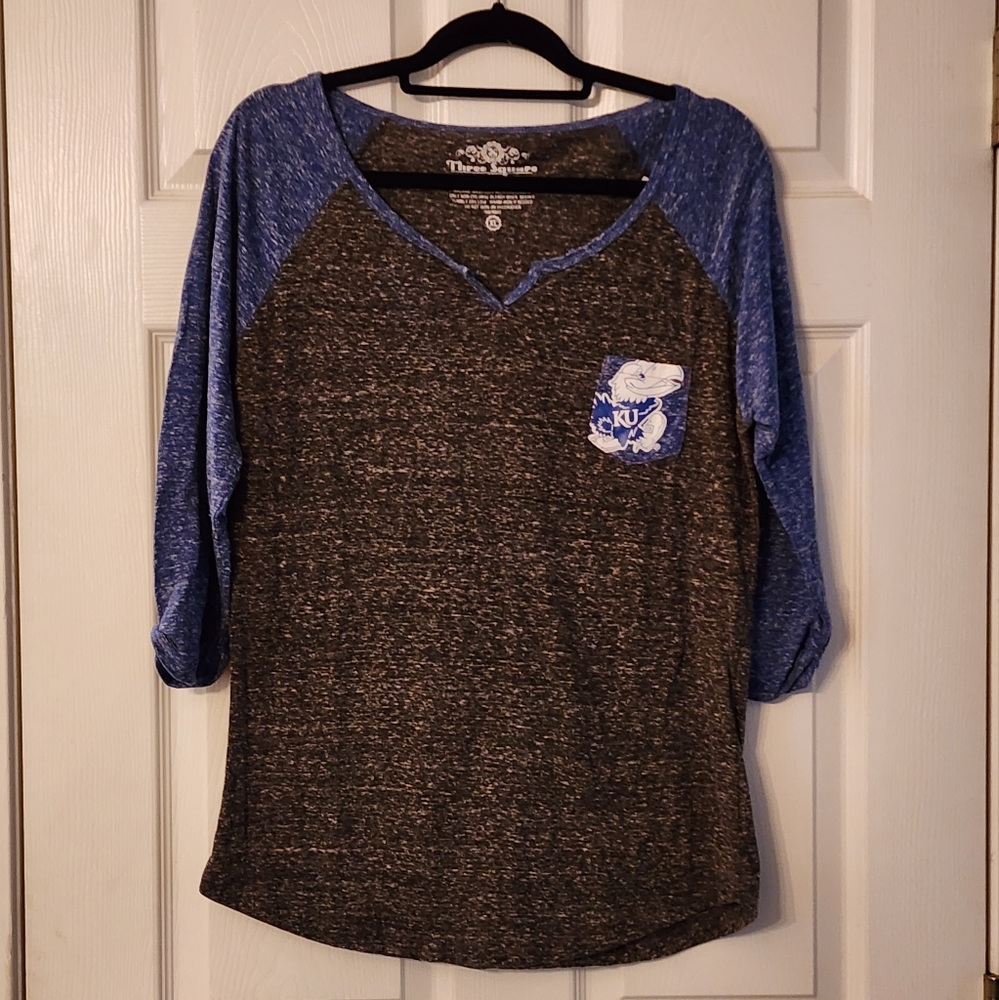 THREE SQUARE KU Hsyhawks 3/4 length soft T-shirt